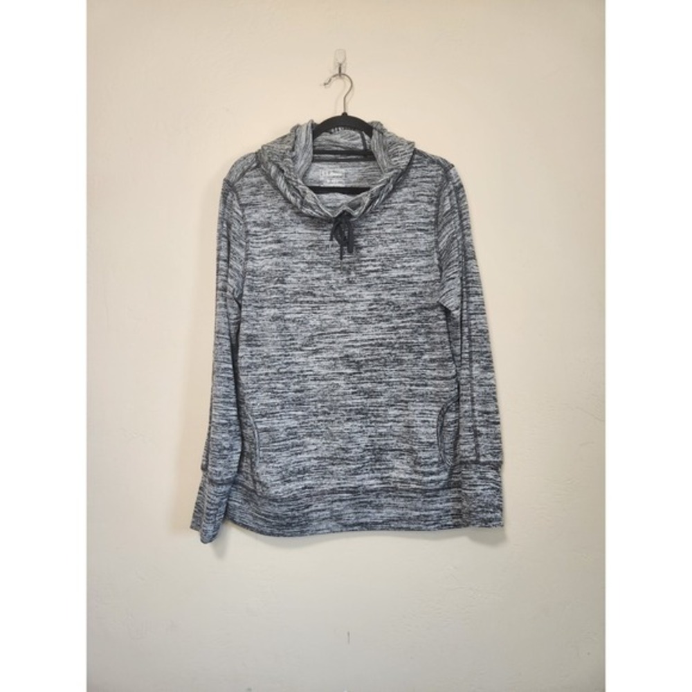 L.L. Bean Gray‎ Heather Hoodie Cowl Neck Womens Size Medium